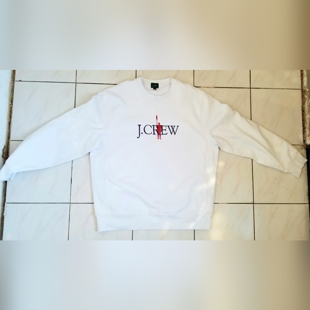J. Crew White Sweatshirt With J.Crew Logo